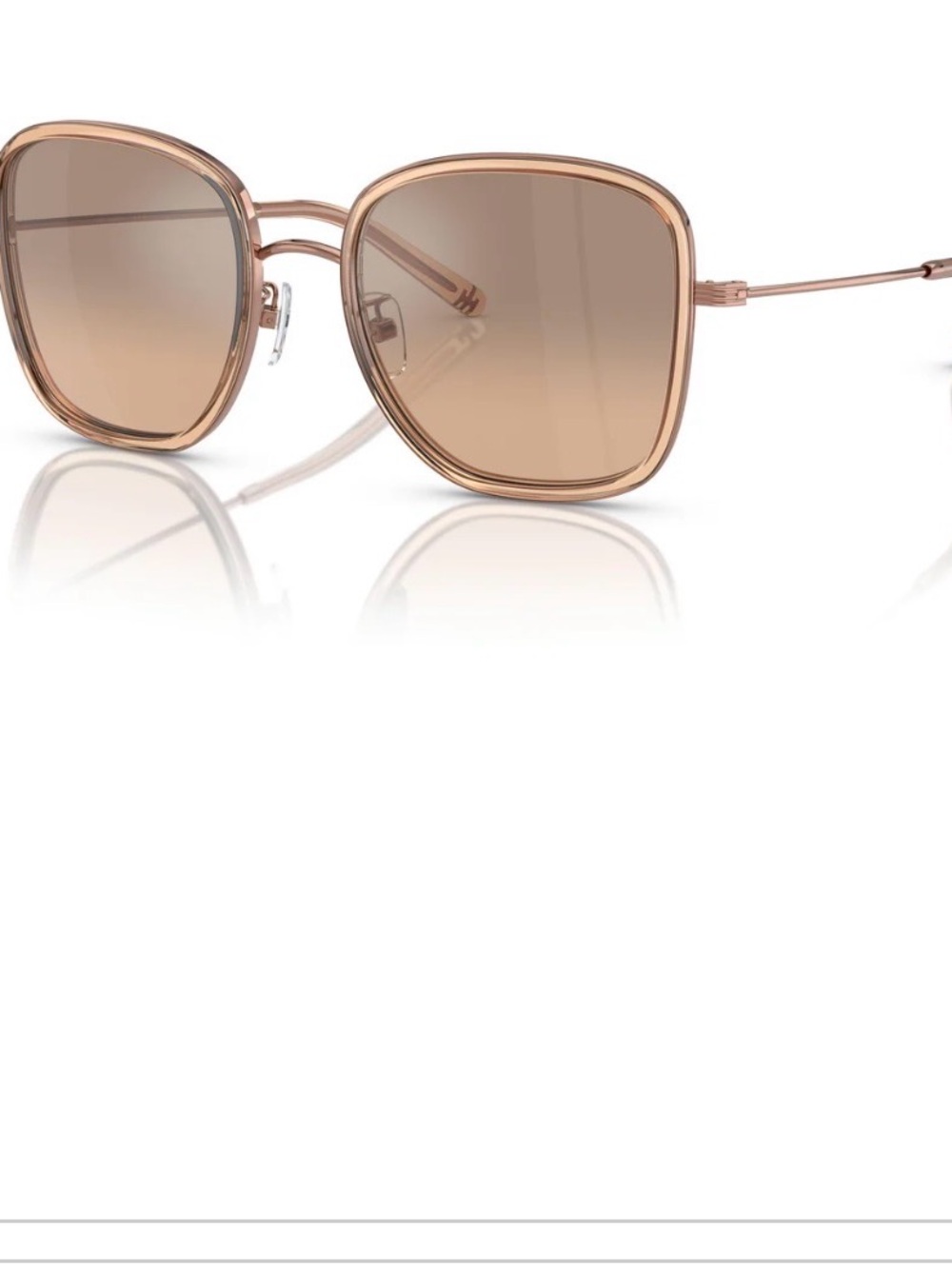 Tory Burch 6101 Pink Square Brown Mirror Sunglasses with case - Picture 8 of 12